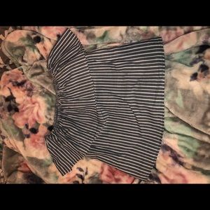 Off the shoulder striped shirt